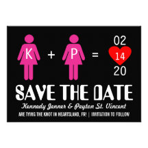 Monogram Love Couple Save the Date Cards Custom Invites