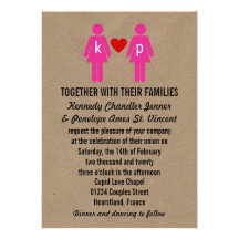 Monogram Love Couple Wedding Invitations