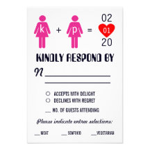 Monogram Love Couple Wedding RSVP Cards Invitations