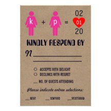 Monogram Love Couple Wedding RSVP Cards Custom Invite