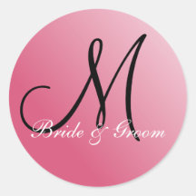 Monogram M customizable seal Sticker