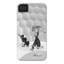 Monogram M Golfer Golf Ball Iphone 4/4S Case