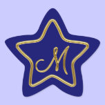 Monogram M in 3D gold stickers
