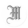 Monogram M Sticker Black White Old English