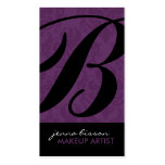 Monogram Makeup Artist Business Cards