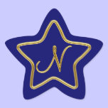Monogram N in 3D gold stickers