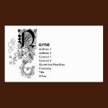 Monogram N with Acanthus Leaf business cards