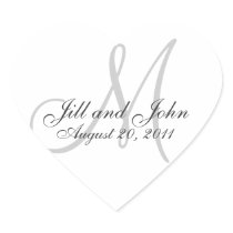 Monogram Names Date Wedding Seal Stickers
