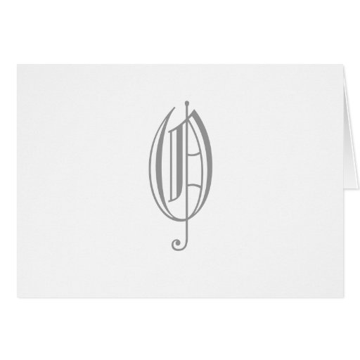 Monogram "O" Card Old English Style_grey text