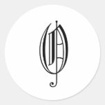 Monogram O Sticker Black White Old English