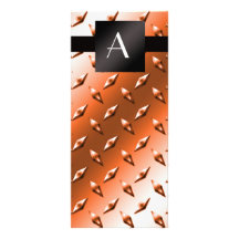 Monogram Orange diamond steel plate pattern Rack Card