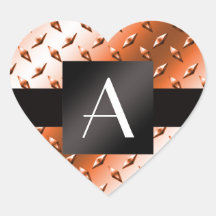 Monogram Orange diamond steel plate pattern Sticker