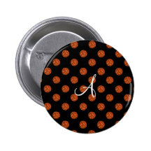 Monogram orange glitter polka dots pins