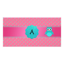 Monogram owl pink diamonds