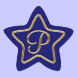 Monogram P in 3D gold stickers