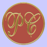 Monogram PC in 3D gold 2 stickers