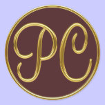 Monogram PC in 3D gold stickers