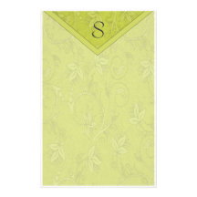 Monogram Pea Green Floral Stationery