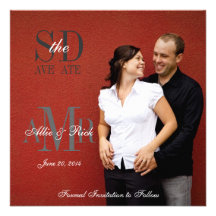 Monogram Photo Save the Date Wedding Announcement