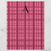 Monogram pink plaid flyers