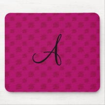Monogram pink roses mousepad