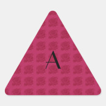 Monogram pink roses pattern stickers