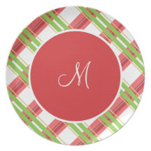 Monogram Plaid  |  Holiday Plates