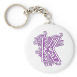 MONOGRAM PURPLE K keychains