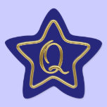 Monogram Q in 3D gold stickers