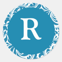Monogram R Cerulean Wedding Monograms Invitation S Stickers