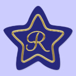 Monogram R in 3D gold stickers