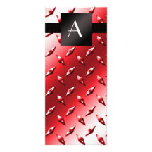 Monogram red diamond steel plate pattern customized rack card