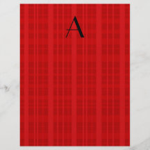 Monogram red plaid personalized flyer