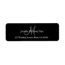 Monogram Return Address Labels For Wedding