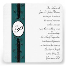 Monogram Ribbon for Vow Renewal Custom Announcements