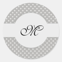 Monogram Round Stickers