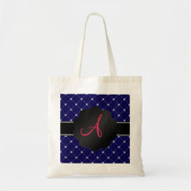 Monogram Royal blue diamonds Tote Bags