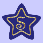 Monogram S in 3D gold stickers