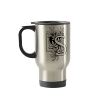Monogram 'S' with Leaves - Travel Mug