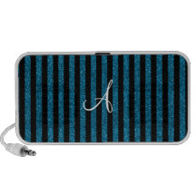 Monogram sky blue glitter stripes PC speakers