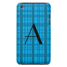 Monogram sky blue plaid iPod touch covers