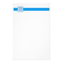 Monogram Square (Blue) Stationery Paper