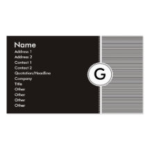 Monogram Stripe Business Card