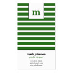 Monogram Stripes Business Card - Green -