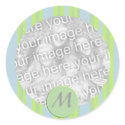 monogram stripes photo frame stickers