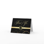 Monogram Thank You Cards - Black and Gold