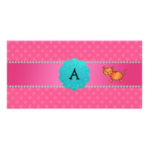 Monogram tiger pink polka dots