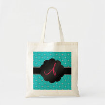 Monogram Turquoise diamonds Canvas Bags