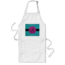 Monogram turquoise glitter aprons