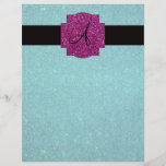 Monogram turquoise glitter flyers